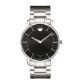 Movado Black Dial Bracelet Watch with Raised Silver-tone Markers from Pedre